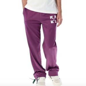 NWT Off White Men's Purple White Arrow Printed Track Pant Sweatpants Athletic XL